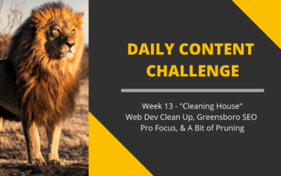 365 Day Content Challenge Week 13: Cleaning House