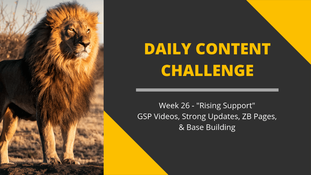 365 Day Content Challenge Week 26: Rising Support